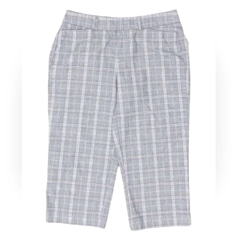 LADIES DOCKERS PLAID MID-RISE CURVY CROP PANTS SIZE 16